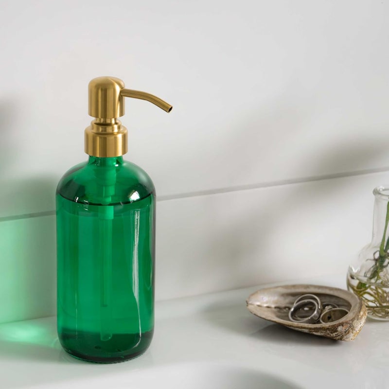 Altglas Twin Pack - 2X Stainless Steel Soap Pump 'Zagreb' as Replacement for Liquid Hand Soap Dispensers (Brushed Gold) - Fits e.g. Jack Bottle - Image 2